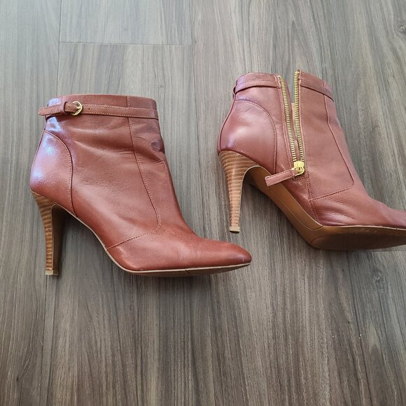Nine West red leather booties 9.5M - Picture 8 of 9